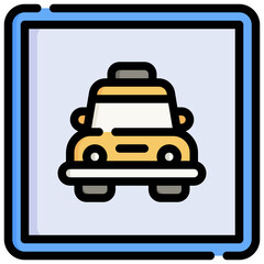 Naklejka premium TRANSPORT filled outline icon,linear,outline,graphic,illustration
