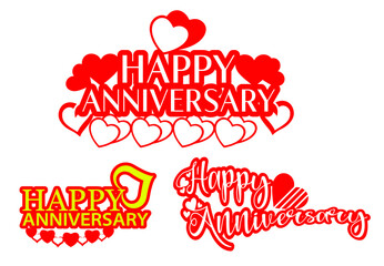 Fototapeta na wymiar Happy Anniversary logo, sticker and icon design template bundle
