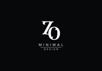 ZO, OZ Letter Logo Design with Creative Modern Trendy Typography - obrazy, fototapety, plakaty