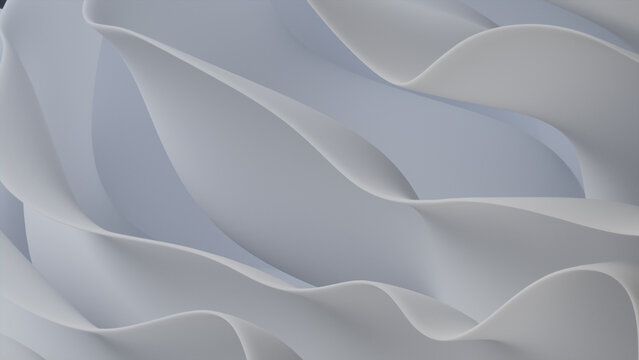Contemporary, White Surfaces with Curves. Abstract 3D Background.