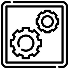 COGWHEEL line icon,linear,outline,graphic,illustration
