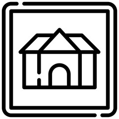 HOUSE line icon,linear,outline,graphic,illustration