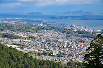 比叡山から見た琵琶湖西岸の景色