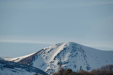 Fototapeta na wymiar landscape with snow covered mountains