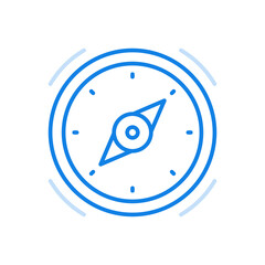 Compass vector line icon. Device for mobile navigation and travel.