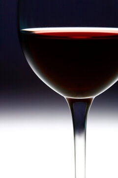 Studio shot of glass of red wine