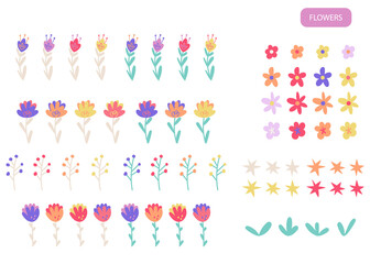 Big set with flowers