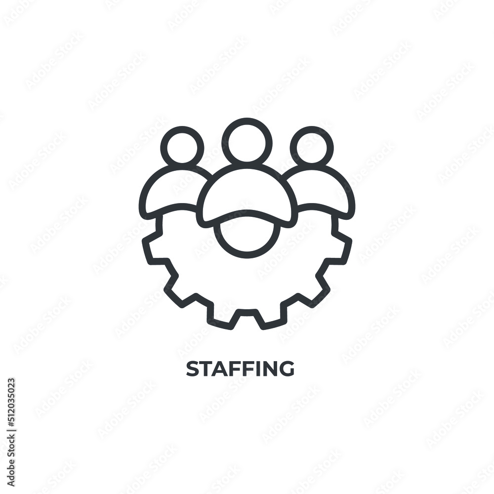 Poster staffing line icon. linear style sign for mobile concept and web design. outline vector icon. symbol