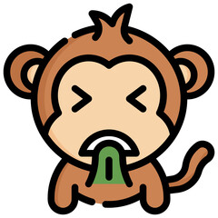 VOMITING filled outline icon,linear,outline,graphic,illustration