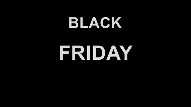 simple animation with words black friday 