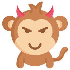 EVIL flat icon,linear,outline,graphic,illustration