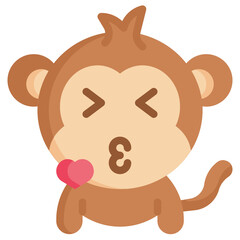 KISS flat icon,linear,outline,graphic,illustration