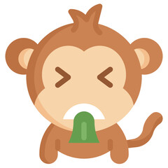 VOMITING flat icon,linear,outline,graphic,illustration