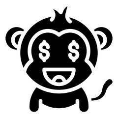 GREEDY glyph icon,linear,outline,graphic,illustration