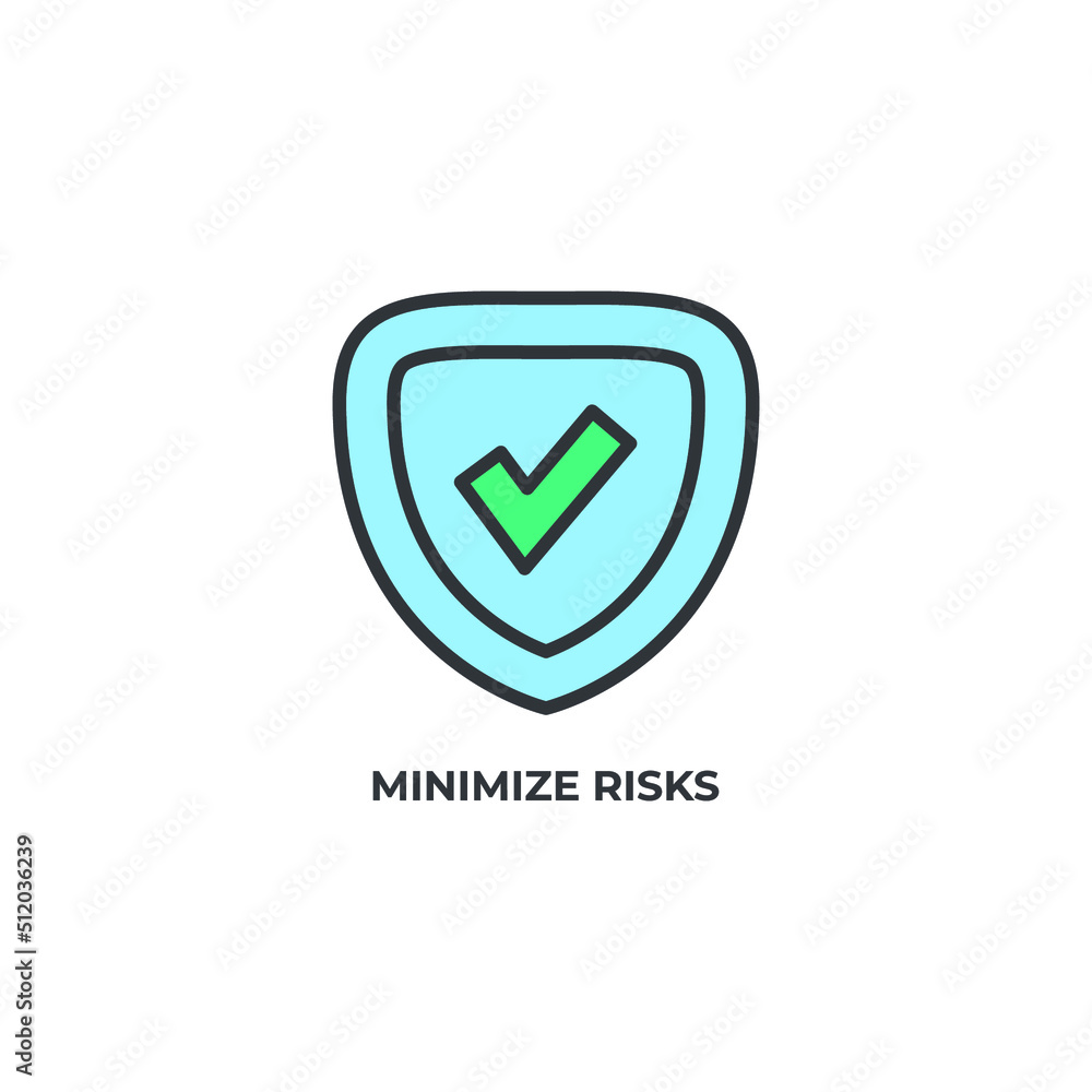 Poster minimize risks vector icon. colorful flat design vector illustration. vector graphics