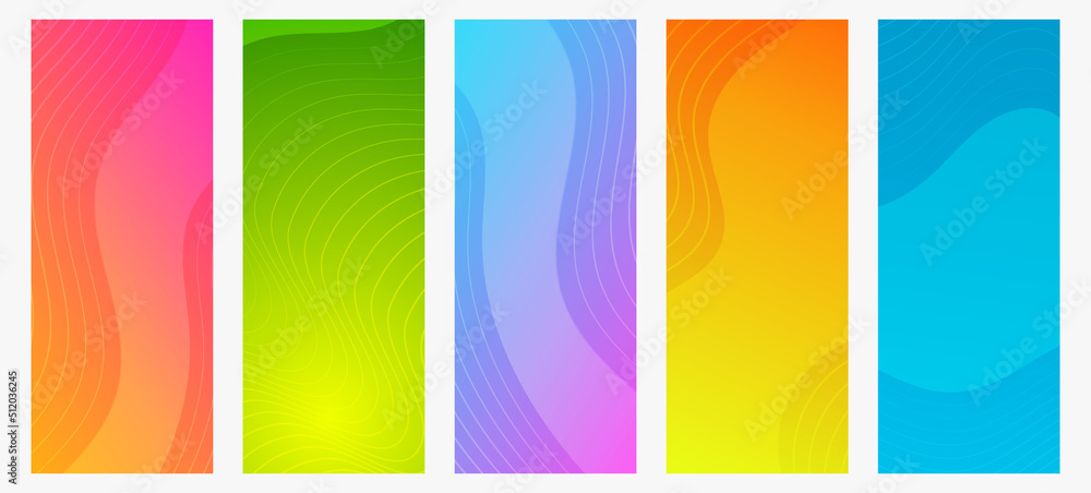 Poster modern colorful gradient background with wave lines
