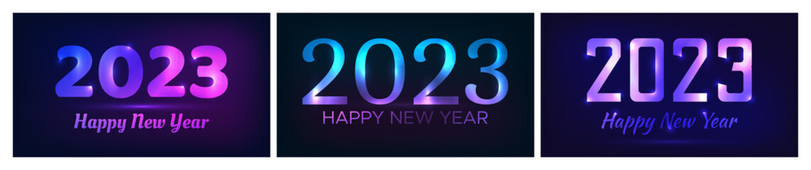 2023 Happy New Year neon background