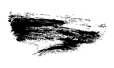 Black brush stroke on white background