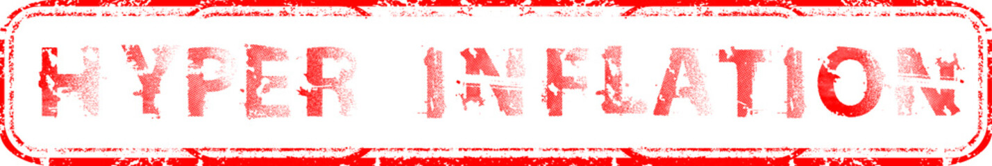 Hyper inflation stamp with  grunge distress rough edges fonts . Vector