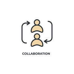 collaboration vector icon. Colorful flat design vector illustration. Vector graphics