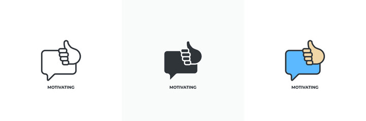 motivating icon. Line, solid and filled outline colorful version, outline and filled vector sign. Idea Symbol, logo illustration. Vector graphics