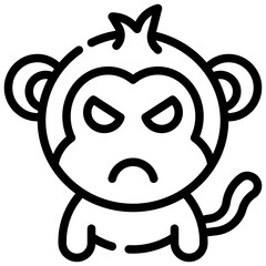 ANGRY line icon,linear,outline,graphic,illustration