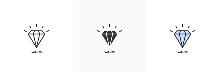 values icon. Line, solid and filled outline colorful version, outline and filled vector sign. Idea Symbol, logo illustration. Vector graphics