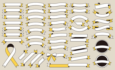 リボン素材セット, 44 ribbons vector set