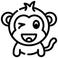 WINK line icon,linear,outline,graphic,illustration