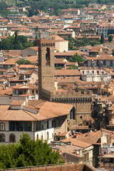 Obraz premium Italia. Toscana, Firenze, la città vista dal Forte di Belvedere, il palazzo del Bargello.