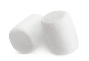Two delicious marshmallows, isolated on white background