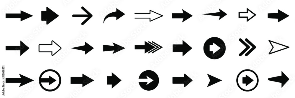 Aufkleber set of vector arrow icons. collection of pointers.