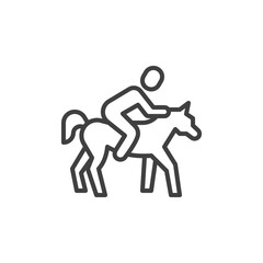 Horse racing line icon