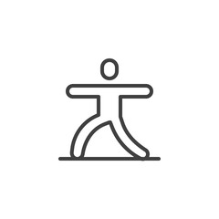 Yoga training line icon