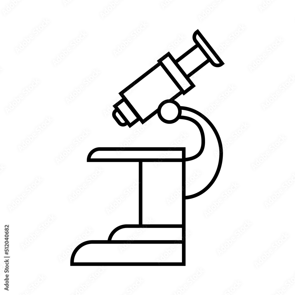 Poster microscope semi flat color vector object. magnifying device. full sized item on white. sample examin