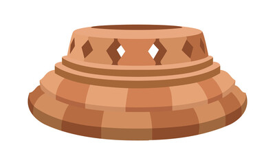 Religious candle holder semi flat color vector object. Fencing of heritage structure. Full sized item on white. Stand for statue. Simple cartoon style illustration for web graphic design and animation