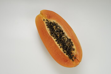 papaya on a white background
