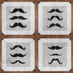 Seamless mustache barber vintage design illustration.