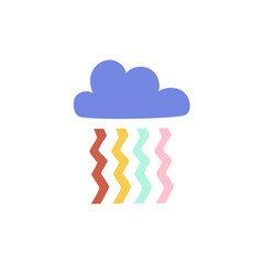 Baby cloud with rainbow rain. Vector illustration for apparel design, poster, wall art. 