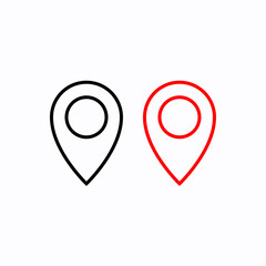 Pin location gps icon. Geometric marker flat shape element. Abstract EPS 10 point illustration. Concept vector sign.