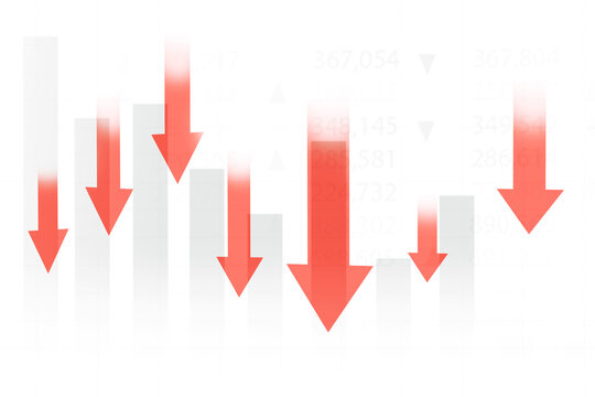 Image of many falling red arrows in the studio