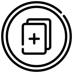 Fototapeta premium ADD FILE line icon,linear,outline,graphic,illustration