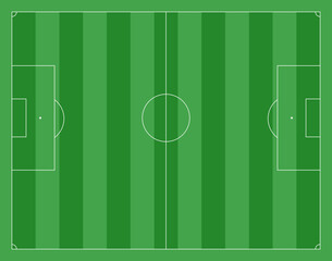 Soccer Field , Top View with pattern bar, Standard football field, scaled down
