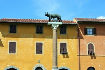 The Capitoline Wolf - The sculpture shows a she-wolf suckling the mythical twin founders of Rome (Pisa statue)