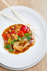 Bowl of noodles with vegetables