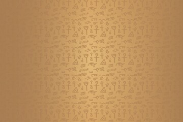 abstract hieroglyphs in ancient Egyptian style vector background - obrazy, fototapety, plakaty