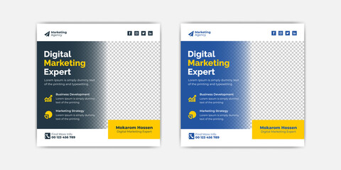 Business advertising social media post template