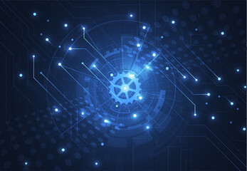 Abstract technology of science background. Futuristic interface with geometric shapes. Vector illustration