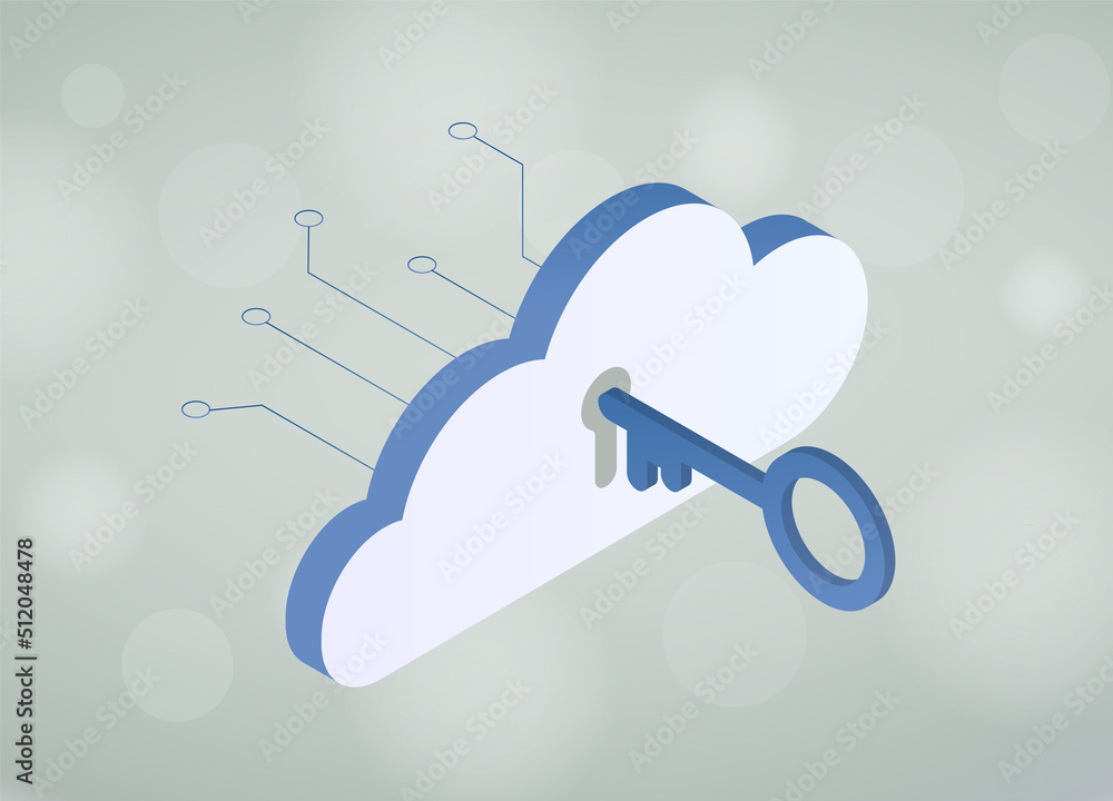 Poster bring your own key encryption concept. byok or byoe cloud computing security marketing model vector 