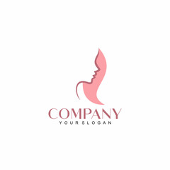 Beautiful female face portrait logo vector